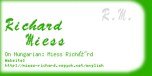 richard miess business card